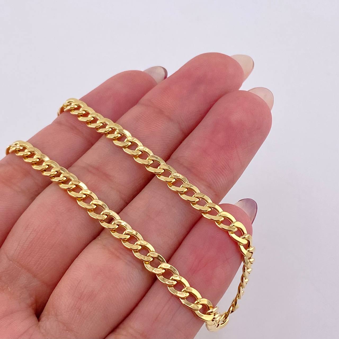 Pulso Cubano 2.7gr / 19.5cm / 4.2mm Oro Amarillo +1 18K