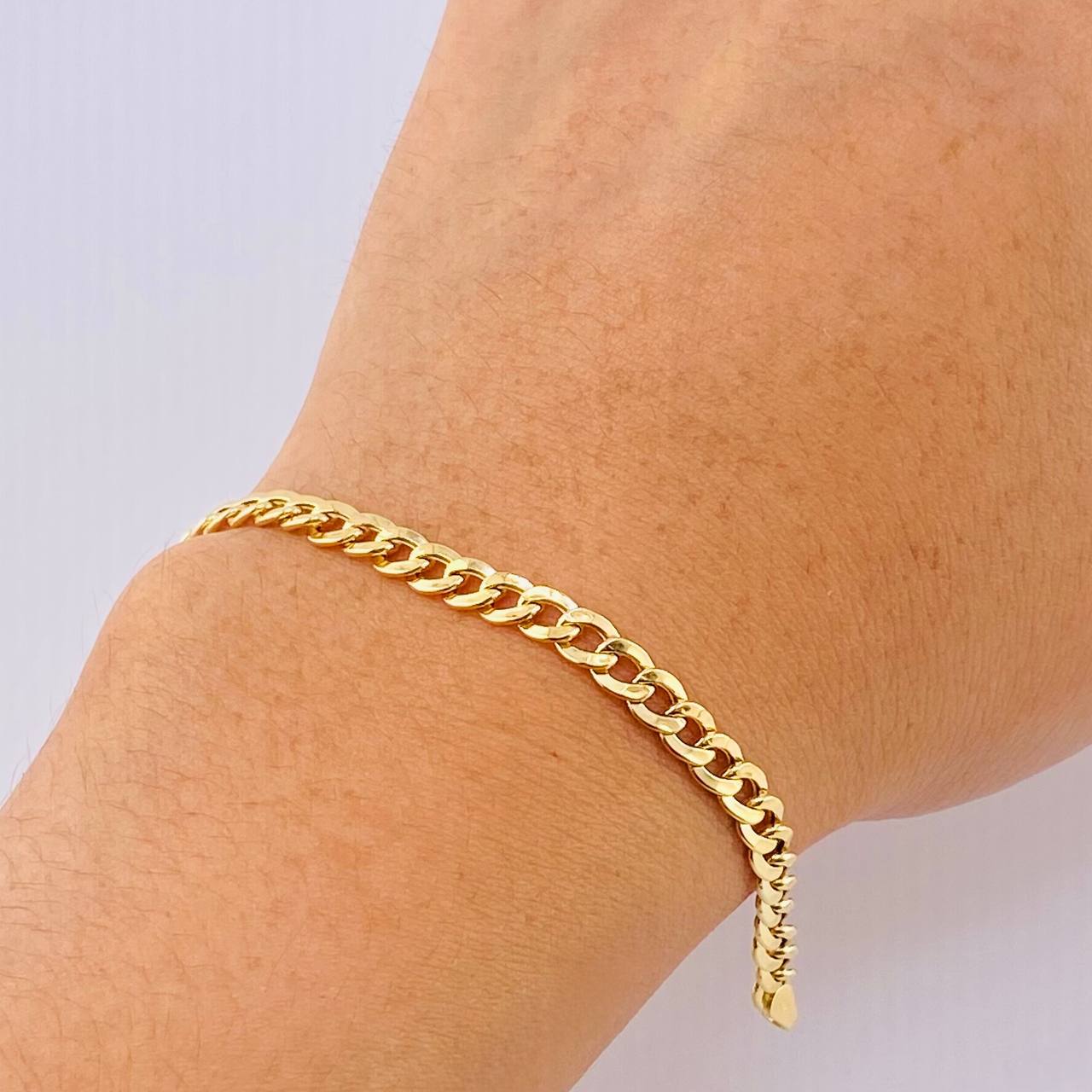 Pulso Cubano 2.75gr / 20.5cm / 4.2mm Oro Amarillo +1 18K