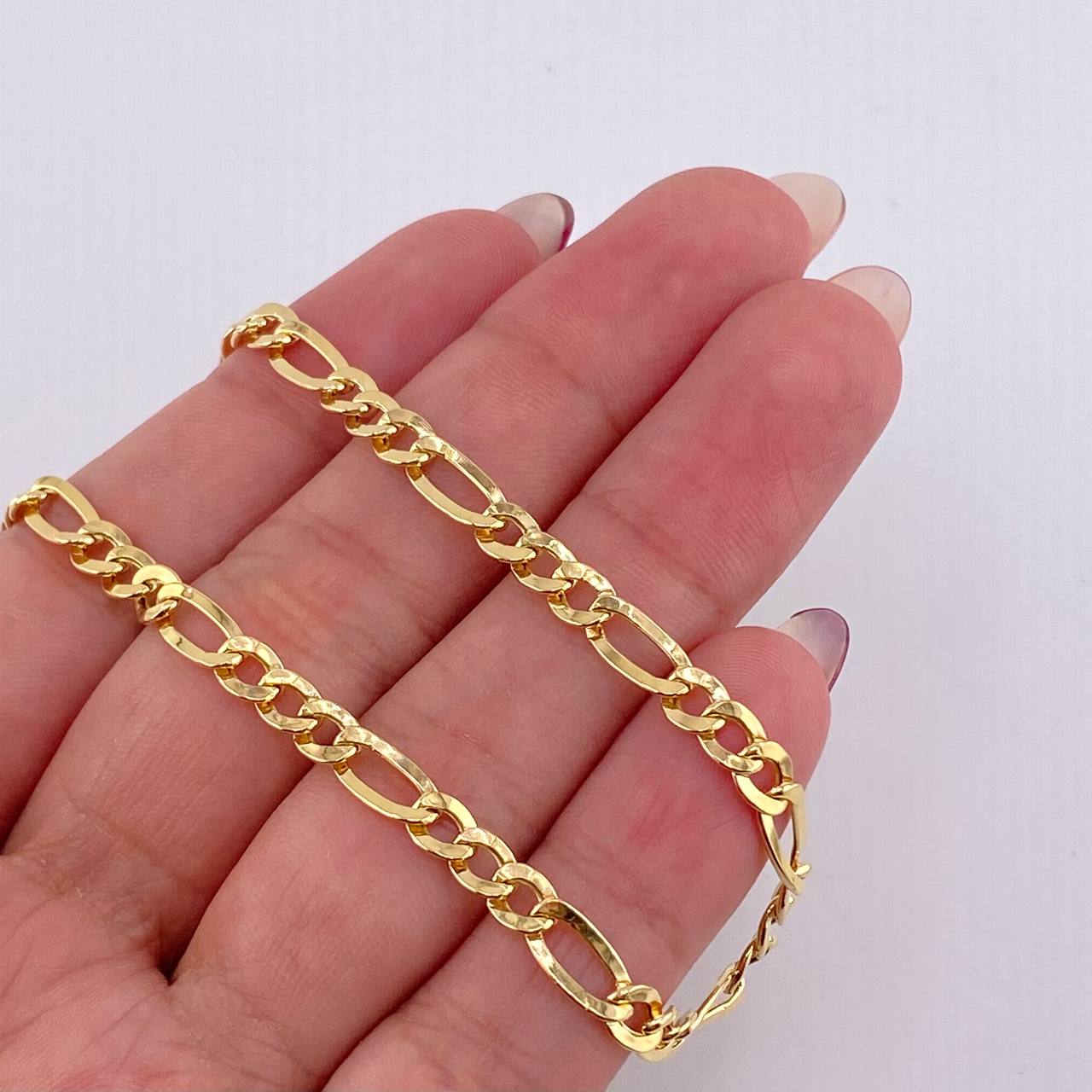 Pulso Figaro 2.4gr / 19.5cm / 4.4mm Oro Amarillo +1 18K ©
