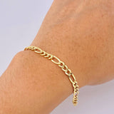 Pulso Figaro 2.4gr / 19.5cm / 4.5mm Oro Amarillo +1 18K