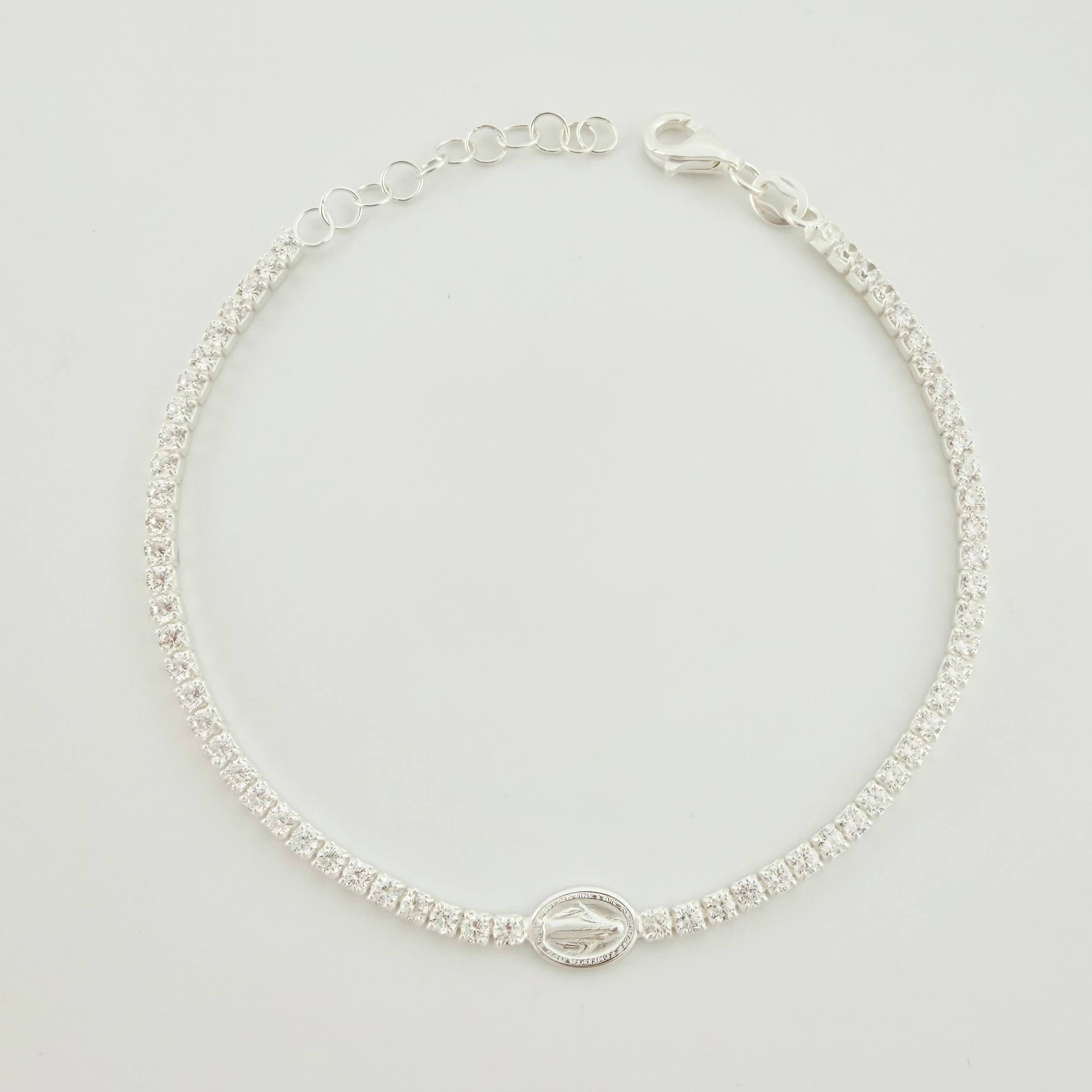 Pulso Tennis Virgen Milagrosa 3.8 g / 20 cm / 2.3 mm Plata 925