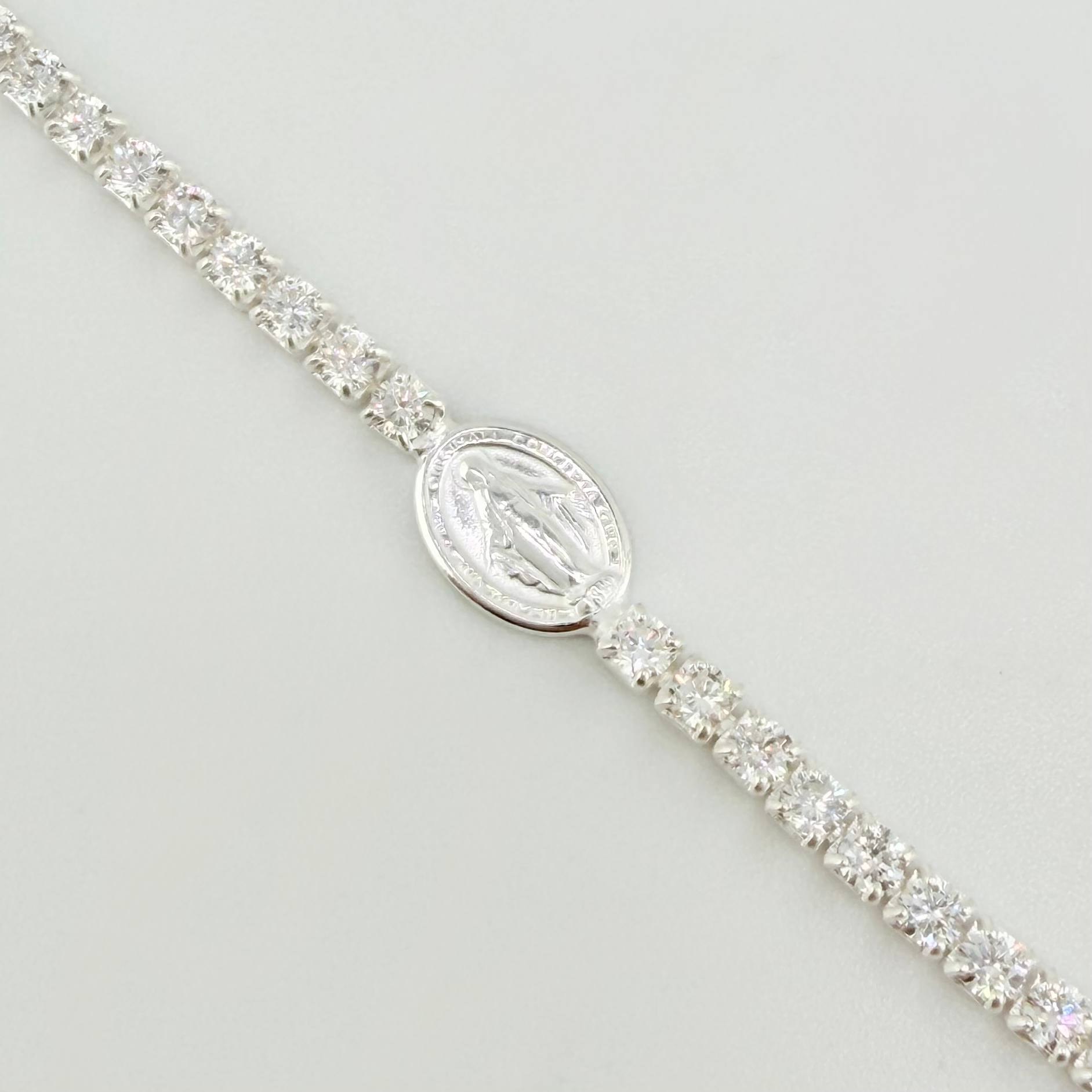 Pulso Tenis Virgen Milagrosa 3.8gr / 17cm-20cm / 2.3mm Plata 925