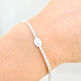 Pulso Tennis Virgen Milagrosa 3.8 g / 20 cm / 2.3 mm Plata 925