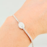 Pulso Tenis Virgen Guadalupe 4.05gr / 20.5cm-17.5cm / 2.3mm Plata 925 *