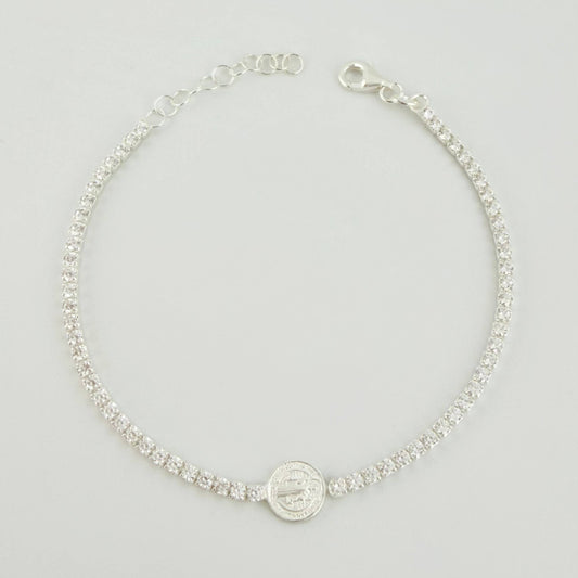 Pulso Tenis San Benito 4gr / 17cm-20cm / 2.3mm Plata 925
