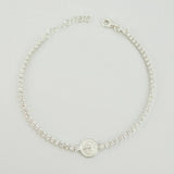 Pulso Tenis San Benito 4.05gr / 20.5cm-17.5cm / 2.3mm Plata 925 *