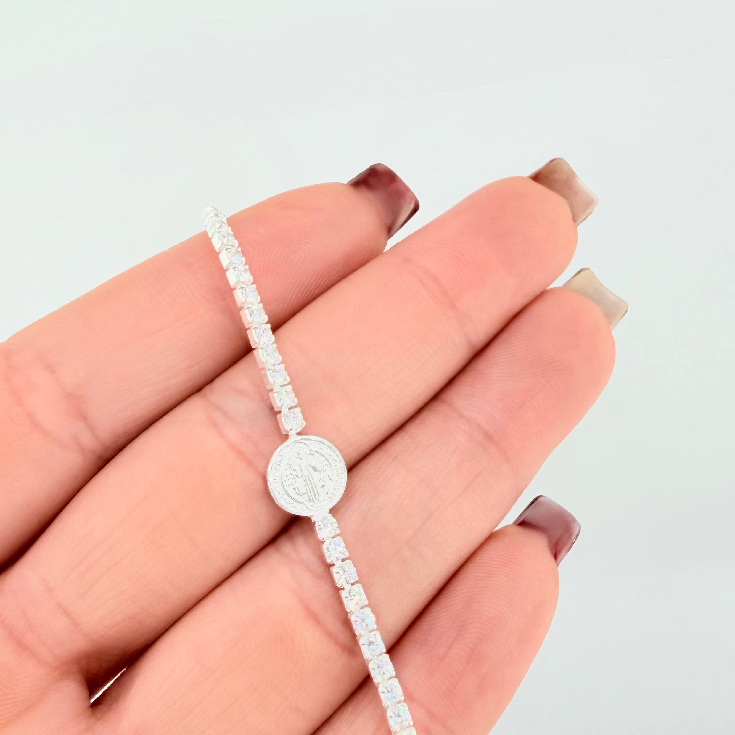 Pulso Tenis San Benito 3.95gr / 17cm-20cm / 2.3mm Plata 925