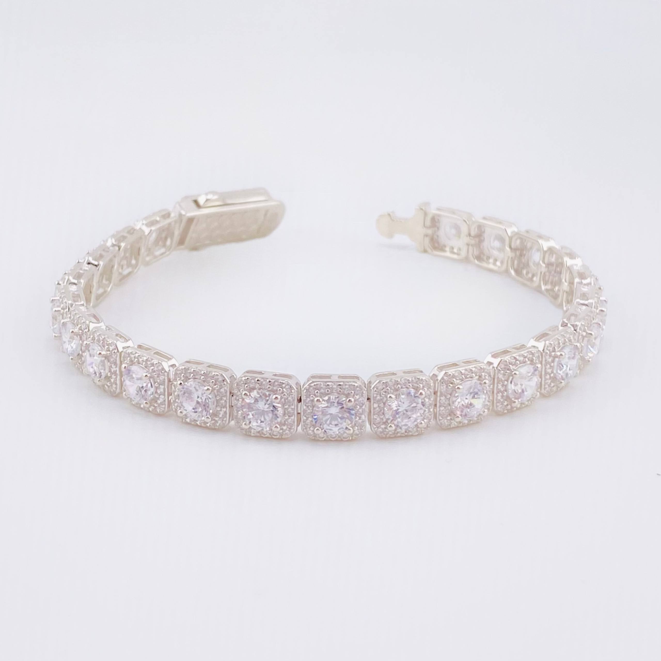 Pulso Tenis Cuadrado 17.75gr / 18cm / 7mm Plata 925