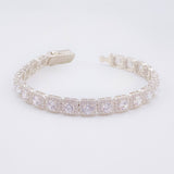 Pulso Tenis Cuadrado 17.85gr / 17.5cm / 7mm Plata 925 *