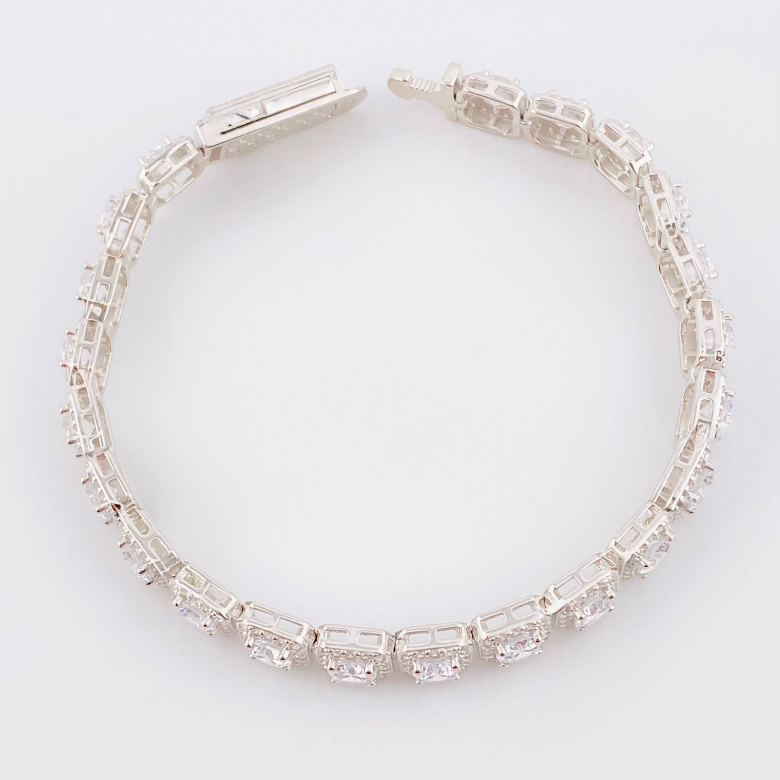 Pulso Tenis Cuadrado 17.95g / 18.6cm / 7mm Plata 925