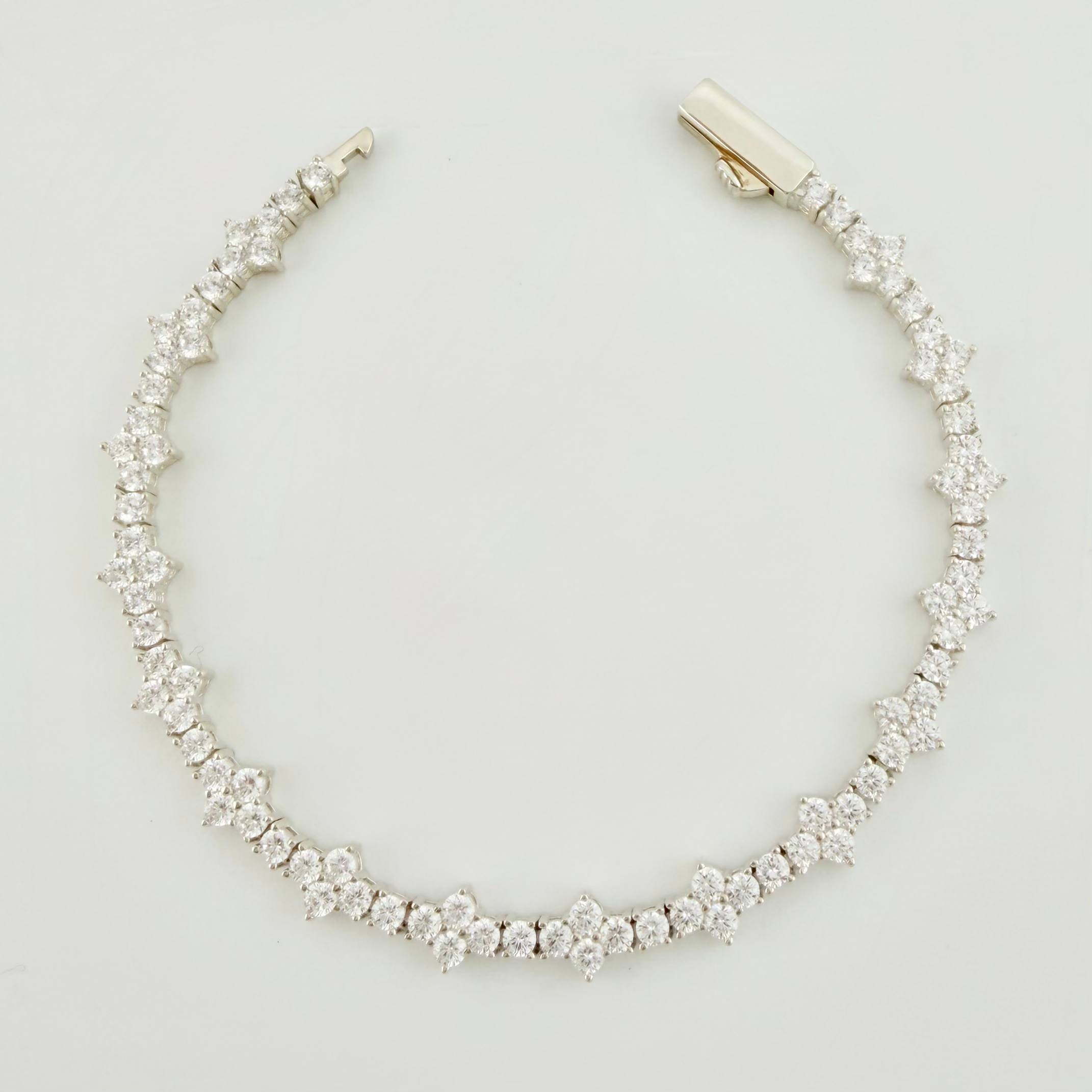 Pulso Borde De Estrella 10.55gr / 18.5cm / 3mm Plata 925 *