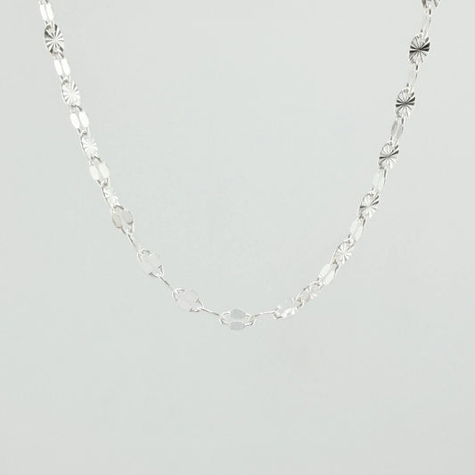 Cadena Flor Espejo 4.8gr / 50cm / 3.4mm Plata 925