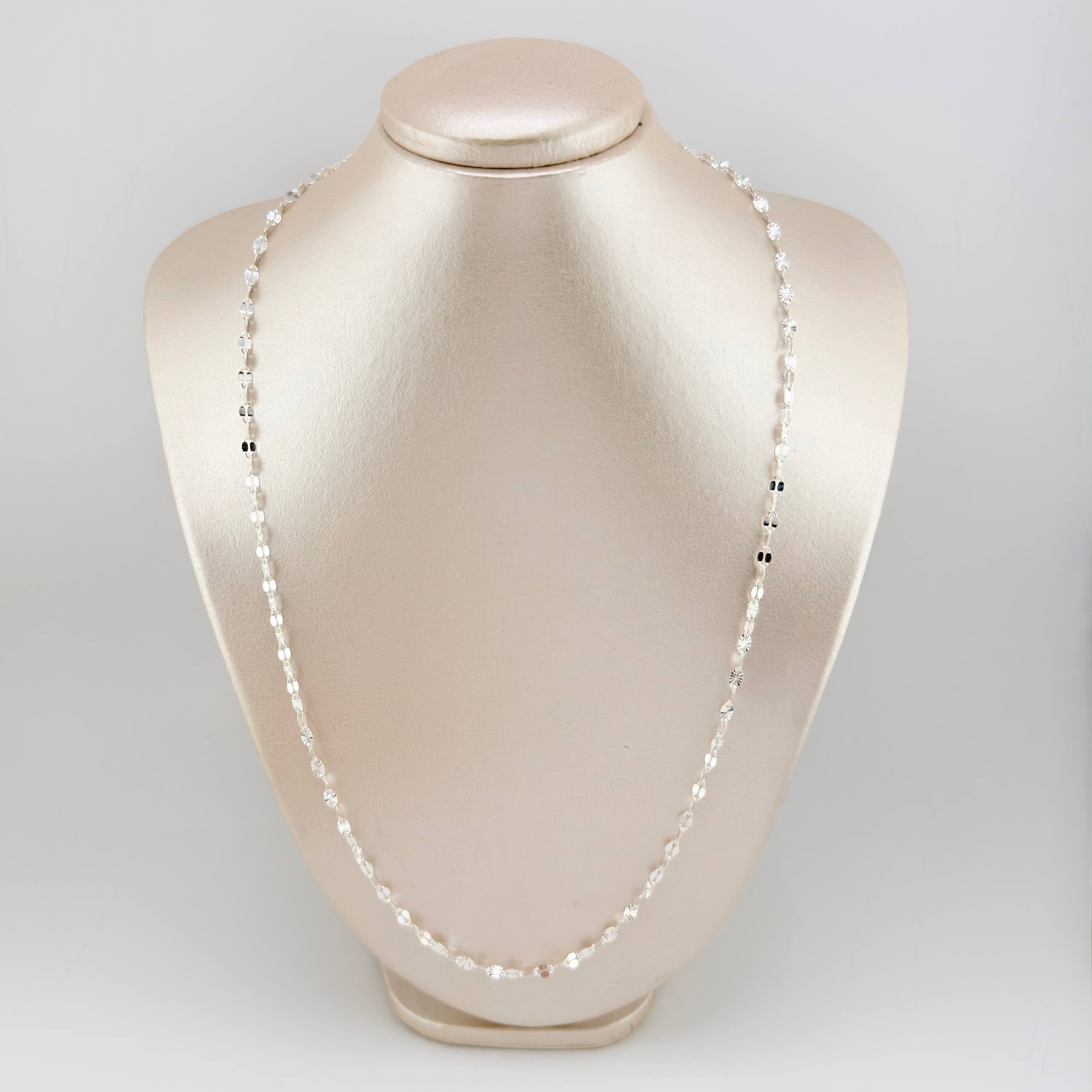 Cadena Flor Espejo 5.65gr / 60cm / 3.4mm Plata 925