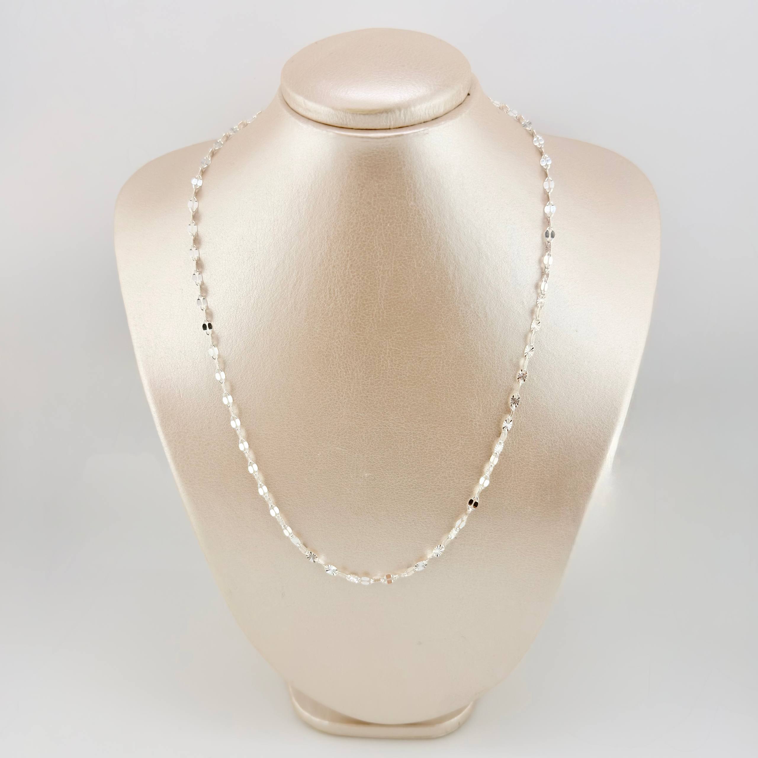 Cadena Flor Espejo 4.8gr / 50cm / 3.4mm Plata 925