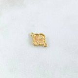 Herraje Trebol 0.65gr / 1.5cm-Bordeado Diamantado Oro Amarillo Nac.Esp. 18K *