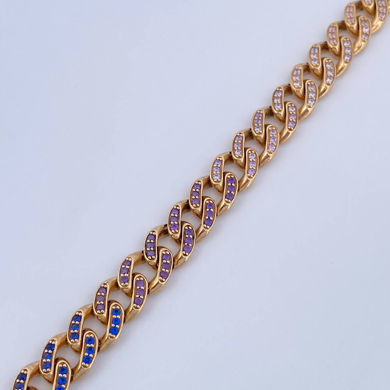 Pulso Cubano 17.85gr / 19.3cm / 7.5mm Broche Cajon Circones Colores Oro Amarillo 18K $