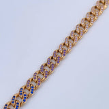 Pulso Cubano 17.85gr / 19.3cm / 7.5mm Broche Cajon Circones Colores Oro Amarillo 18K $