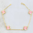 Pulso Trebol Rosado 3.2gr / 18.5cm / 9mm Oro Amarillo 18K ©
