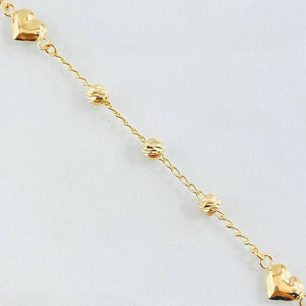 Pulso Espiga Militar Corazón 2.4gr / 19cm / 4mm Oro Amarillo 18K ©