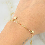 Pulso Aro Seguido Dijes 2.5gr / 18.5cm / 1.8mm Oro Amarillo 18K ©