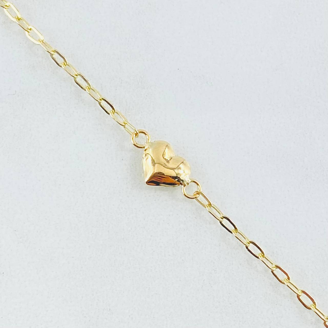 Pulso Aro Seguido Corazón 1.65gr / 18cm / 1.8mm Oro Amarillo 18K ©