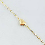 Pulso Aro Seguido Corazón 1.65gr / 18cm / 1.8mm Oro Amarillo 18K ©
