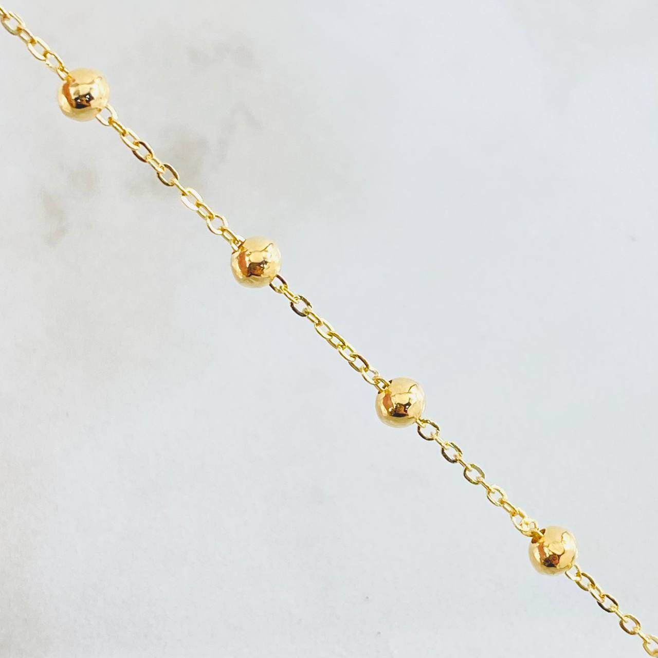 Pulso Denario Virgen Milagrosa Cruz 2.2gr / 19cm / 4mm Oro Amarillo 18K ©