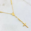 Rosario Virgen Milagrosa Cruz Cristo 5.7gr / 45cm / 3mm Oro Amarillo 18K