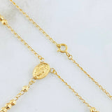 Rosario Virgen Milagrosa Cruz Cristo 5.7gr / 45cm / 3mm Oro Amarillo 18K