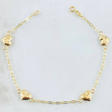 Pulso Aro Seguido Corazón 1.9gr / 19cm / 1.8mm Oro Amarillo 18K ©