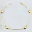 Pulso Espiga Corazon 1.9gr / 18.5cm / 6.3mm Oro Amarillo 18K *