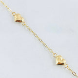 Pulso Espiga Corazon 1.9gr / 18.5cm / 6.3mm Oro Amarillo 18K *