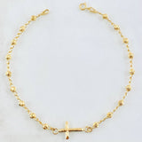 Pulso Espiga Militar Cruz 2.35gr / 18cm / 3mm Oro Amarillo 18K *