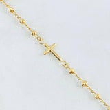 Pulso Espiga Militar Cruz 2.35gr / 18cm / 3mm Oro Amarillo 18K *