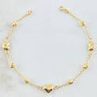Pulso Espiga Militar Corazon 2.45gr / 18.5cm / 4mm Oro Amarillo 18K *