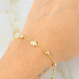 Pulso Espiga Militar Corazon 2.45gr / 18.5cm / 4mm Oro Amarillo 18K *