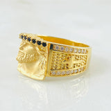 Anillo Rostro Jesus 8.4gr / T9 3/4 / Oro Amarillo 18K *