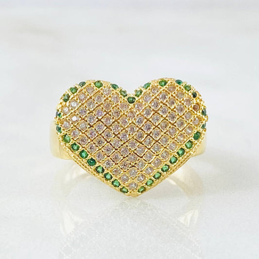 Anillo Corazon 5.75gr / T7 1/4 / Oro Amarillo 18K *