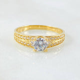 Anillo Solitario 2.6gr / T7 1/4 / Oro Amarillo 18K
