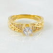 Anillo Solitario 3.5gr / T4 3/4 / Oro Amarillo 18K *