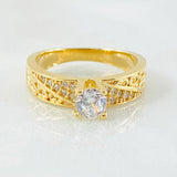 Anillo Solitario 3.5gr / T4 3/4 / Oro Amarillo 18K *