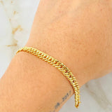 Pulso Cubano Reticulado Doble 4.9gr / 19cm / 5mm Oro Amarillo +3 18K *