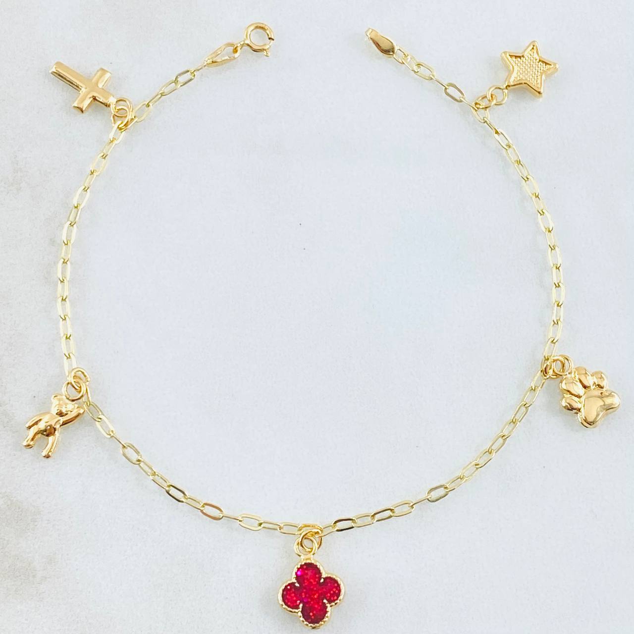 Pulso Espiga Dijes 2.65gr / 18.5cm / 1.7mm Oro Amarillo 18K *