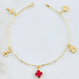 Pulso Espiga Dijes 2.65gr / 18.5cm / 1.7mm Oro Amarillo 18K *