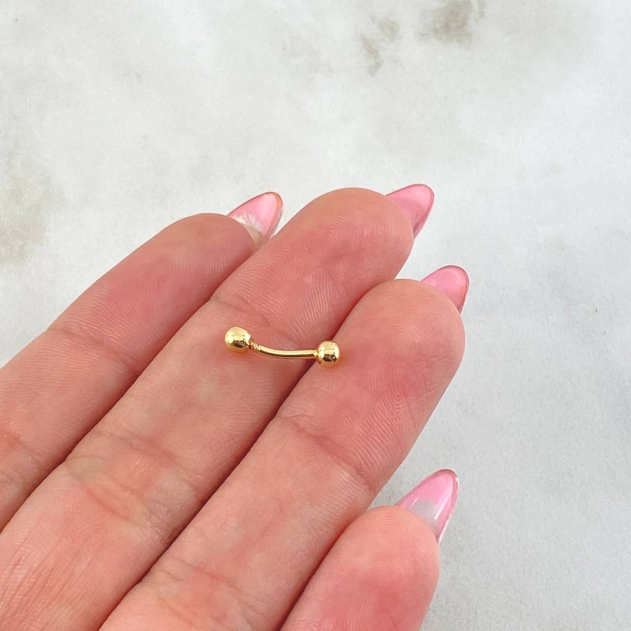 Piercing Ombligo 0.25gr / 1.3cm / Oro Amarillo 18K *