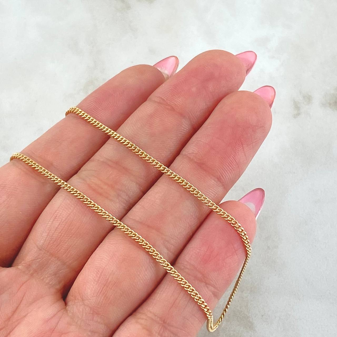 Cadena Cubana 6.2gr / 60cm / 1.7mm Oro Amarillo +1 18K