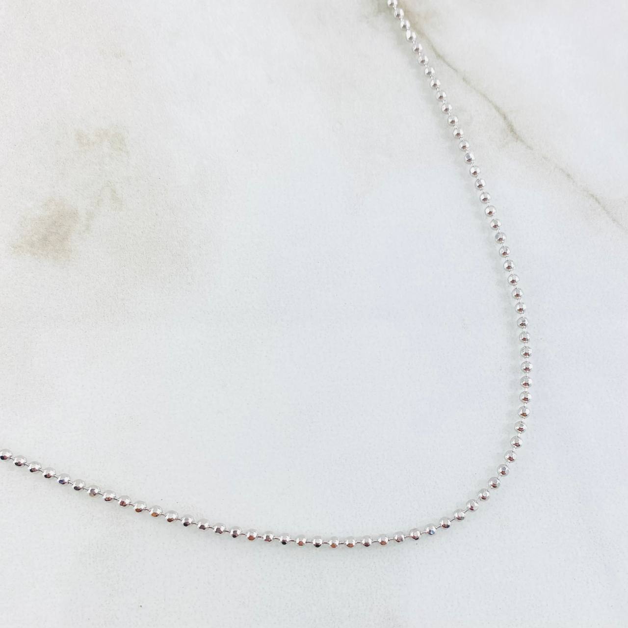 Cadena Militar 4.8gr / 50cm / 1.5mm Oro Blanco +3 18K ©