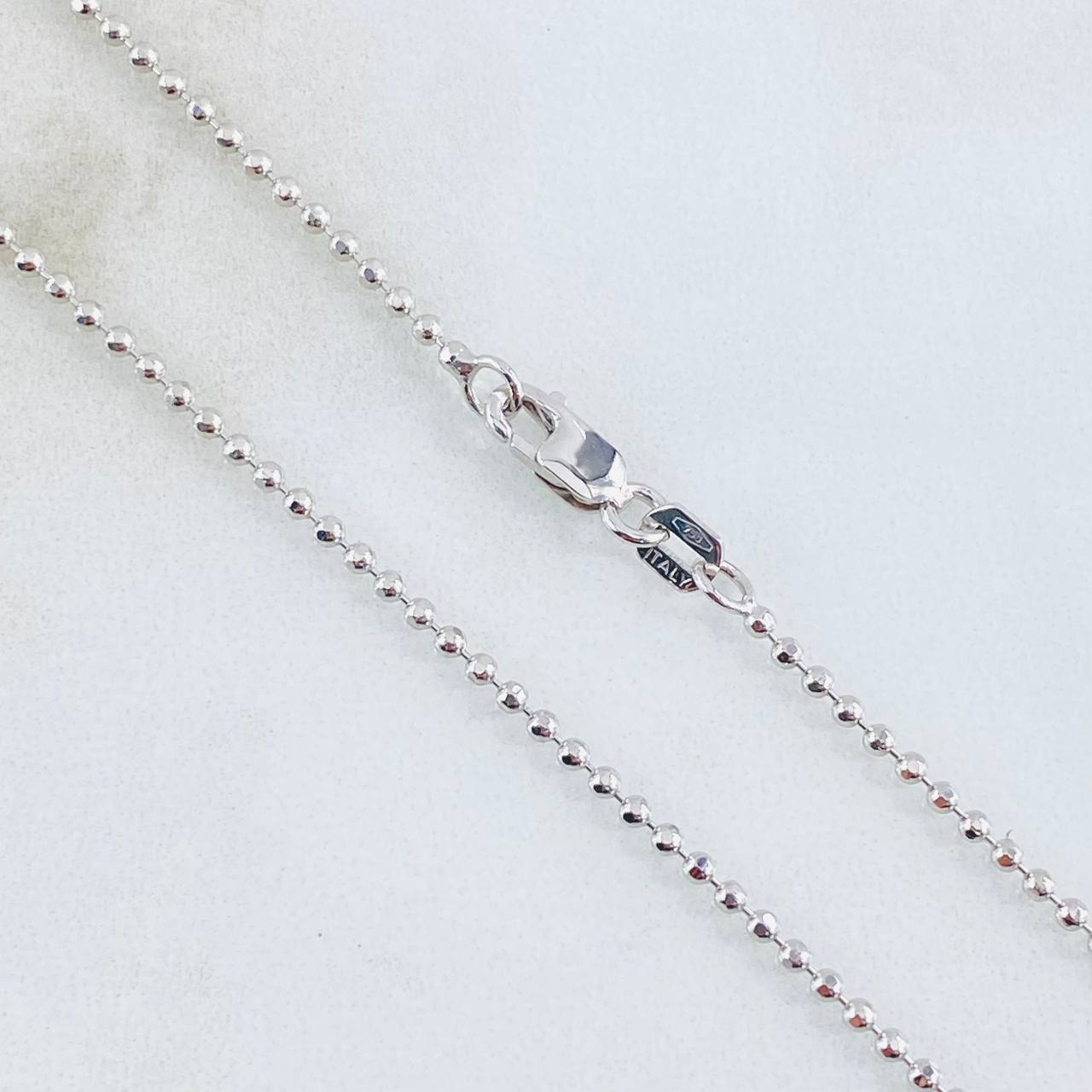 Cadena Militar 4.8gr / 50cm / 1.5mm Oro Blanco +3 18K ©