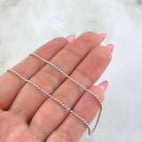 Cadena Militar 4.8gr / 50cm / 1.5mm Oro Blanco +3 18K ©