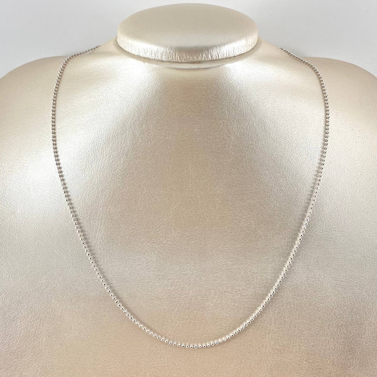 Cadena Militar 4.8gr / 50cm / 1.5mm Oro Blanco +3 18K ©